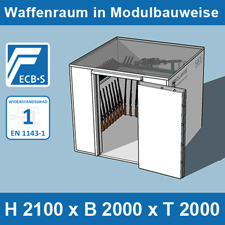 Waffenraum in Modulbauweise Klasse 1 ECB-S zertifiziert